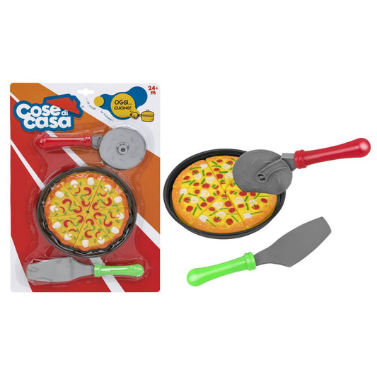 41975 Globo  WToy -Set Pizza Giocattolo con Accessori  Taglia, Servi e Gioca