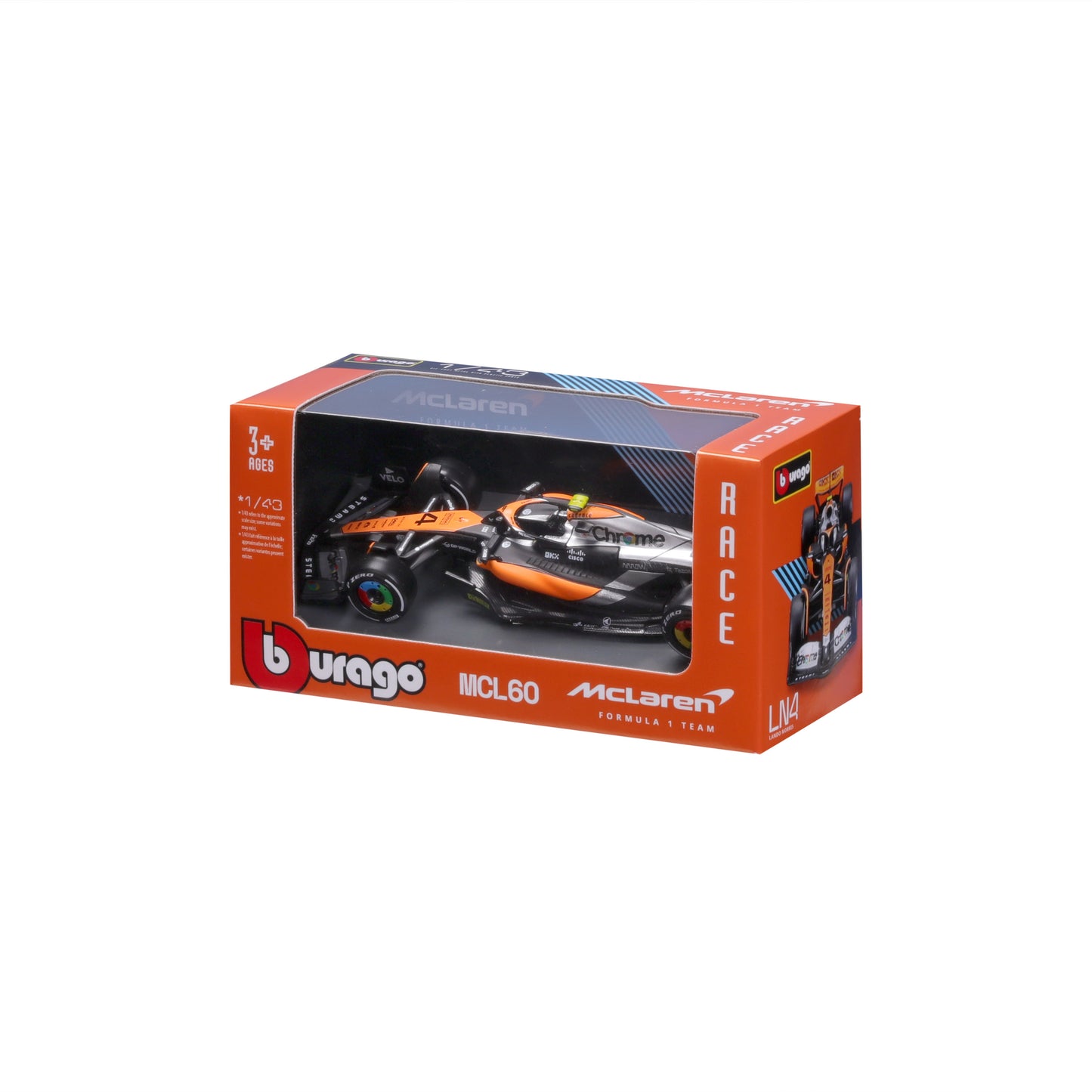 18-38087 Bburago Race - McLaren MCL60 (2023) - #4 (Norris)