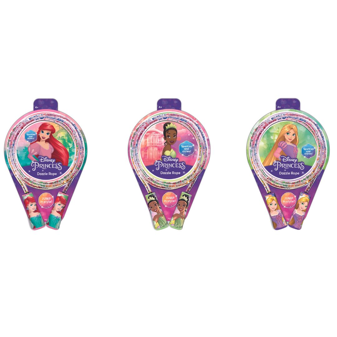 940581 ODS Corda per Saltare Disney Principesse con Glitter  Modello Casuale