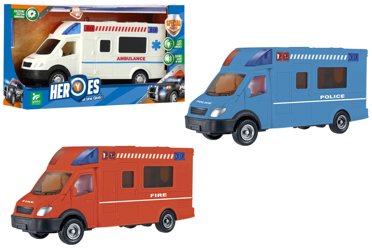 38461 Globo  - Furgone a frizione - Polizia, Ambulanza, Pompieri