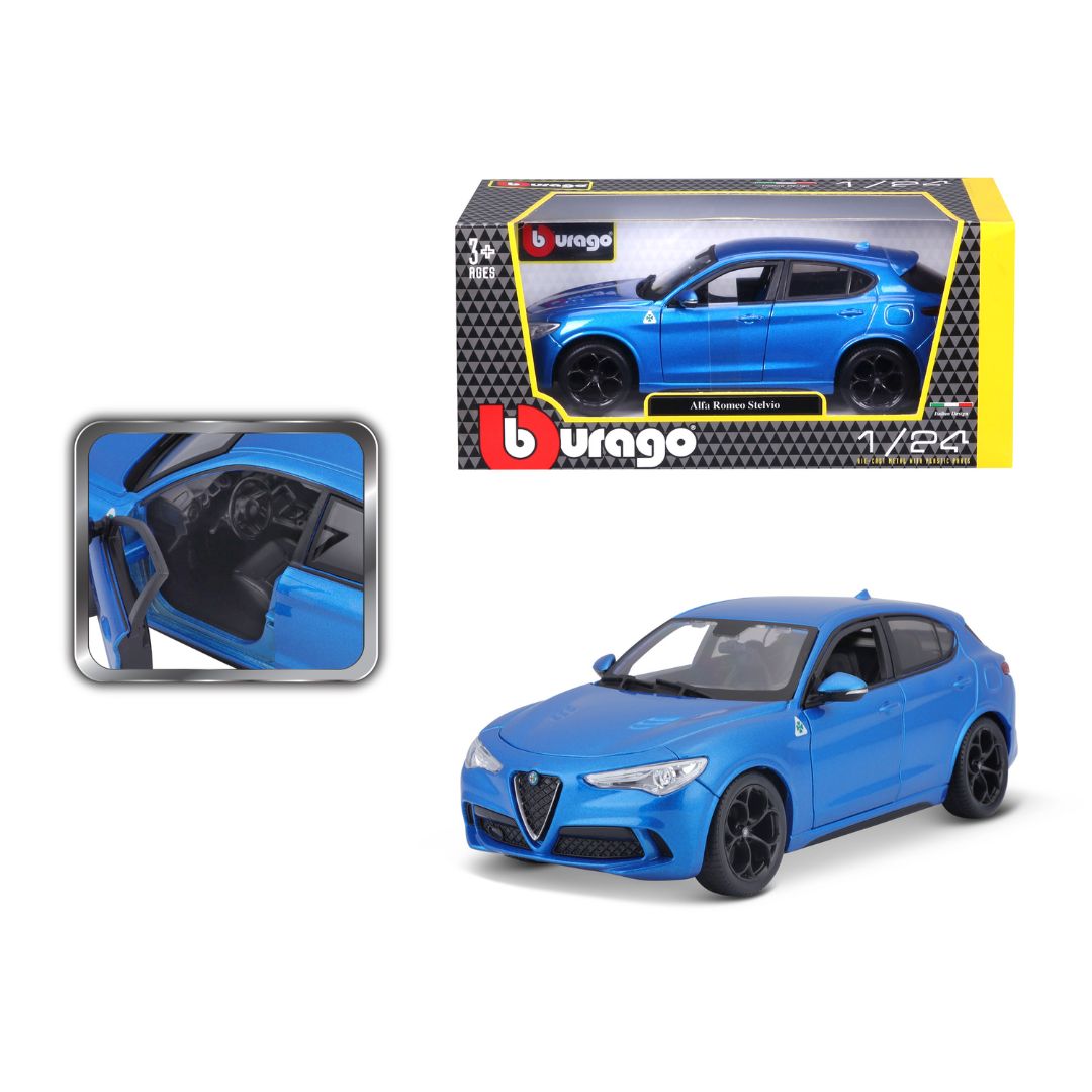 18-21086 Bburago - Alfa Romeo Stelvio, blu - Scala 1:24
