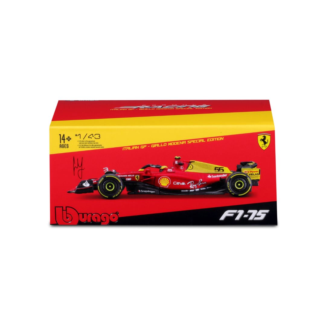 18-36831 Bburago - Ferrari F1- 75 (2022) #55 Sainz, con casco - 1:43