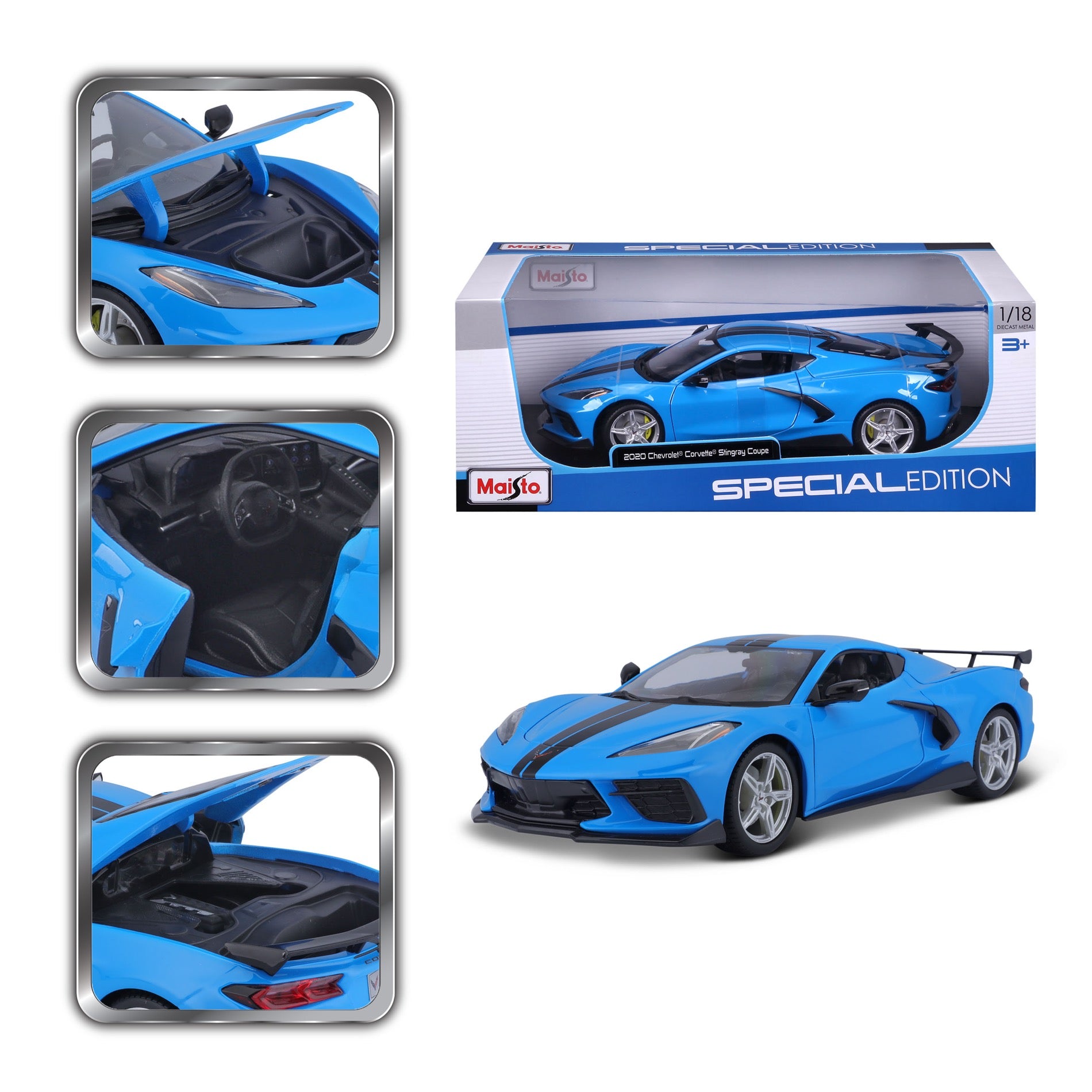 10-31455 Bburago Maisto - Chevrolet Corvette Stingray Coupé, blu - 1:18