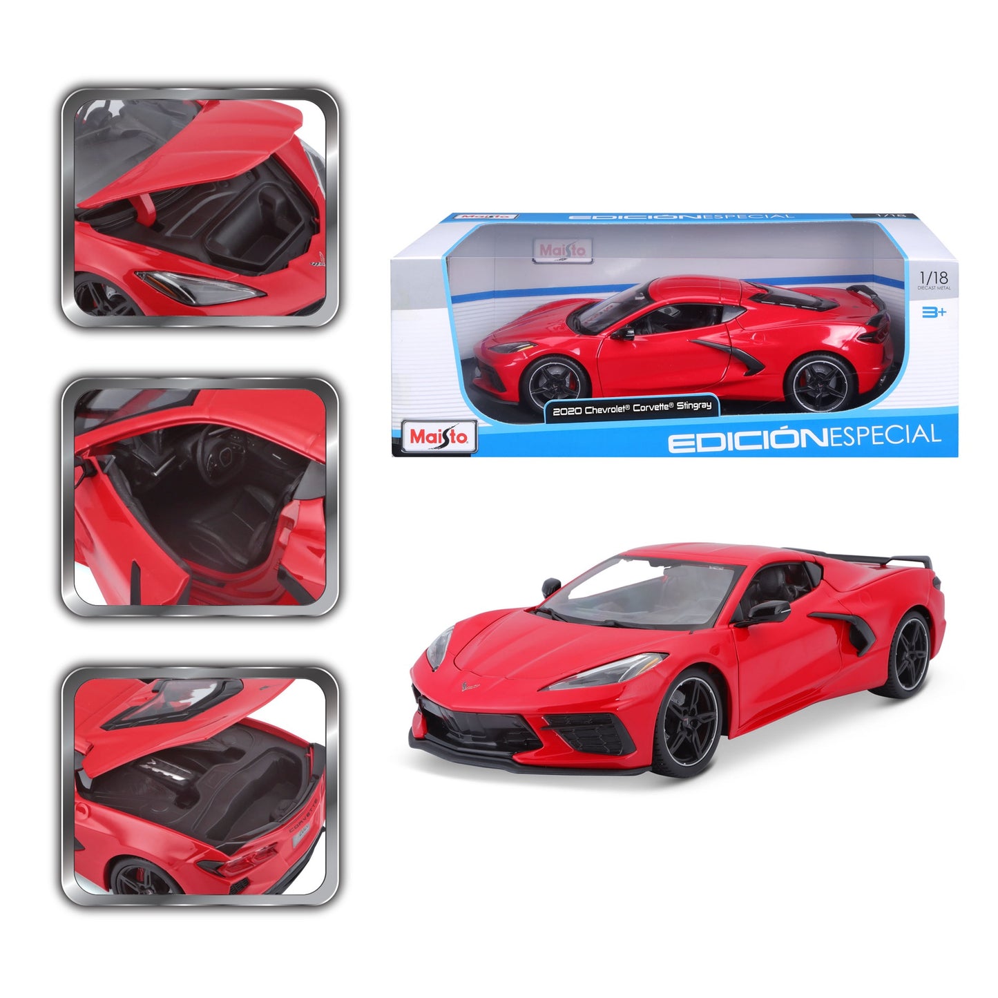 31447 RD Bburago Maisto - Chevrolet Corvette Stingray (2020), rossa