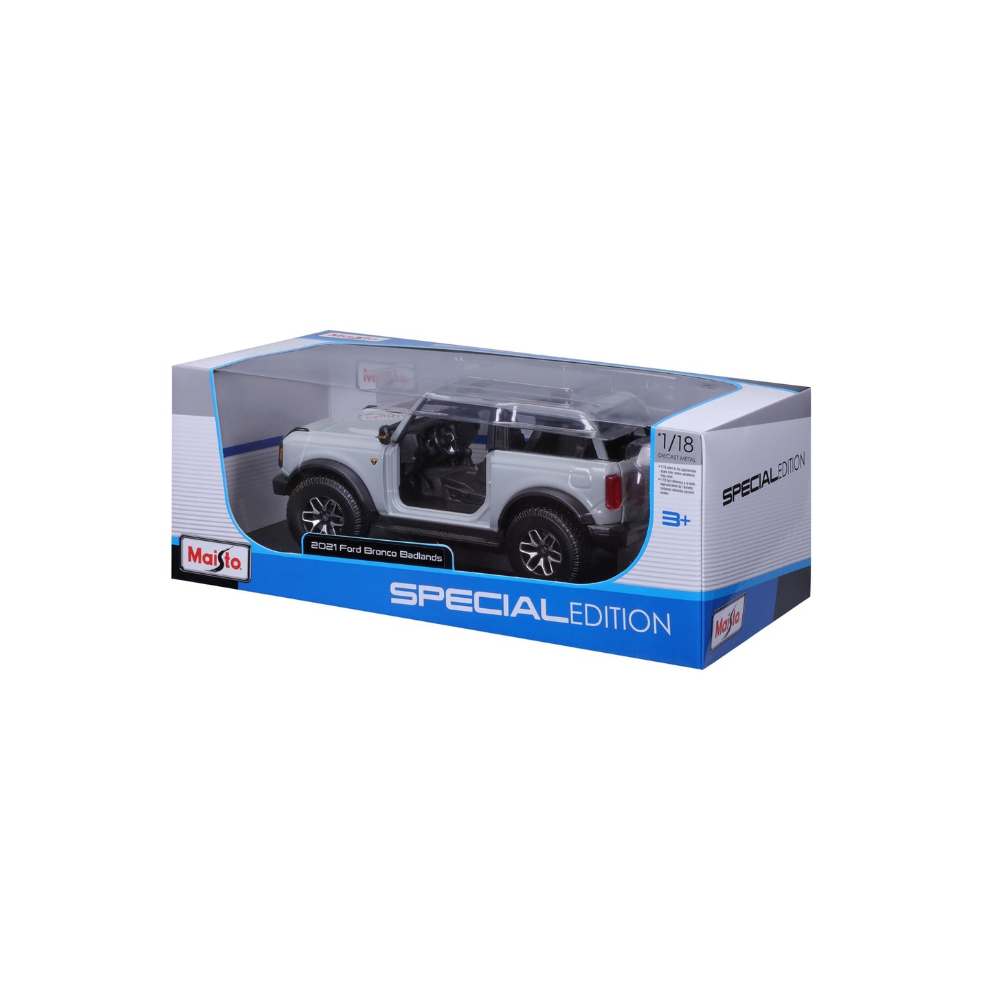 10-31457 Bburago Maisto - Ford Bronco Badlands 2021 (no door), grigia