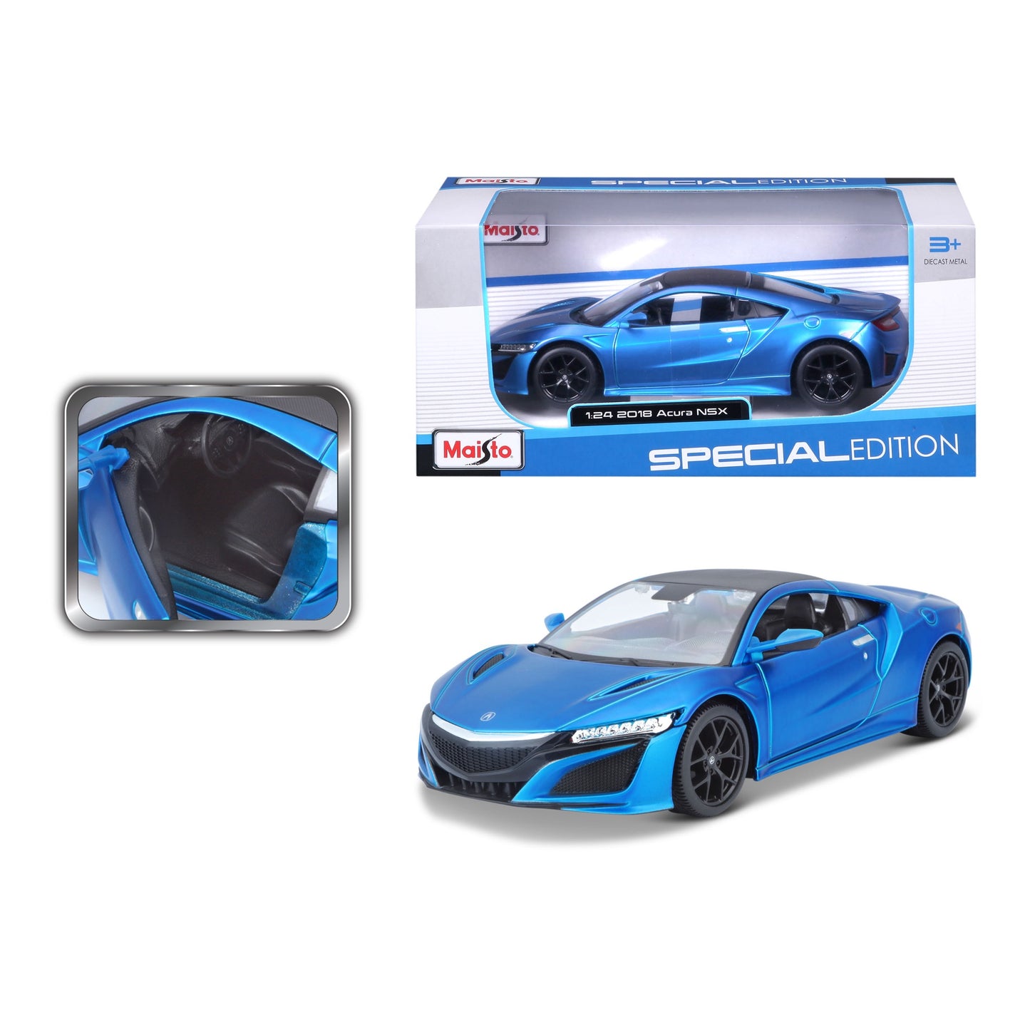 31234 BU -Bburago Maisto  1:24 - 2018 Acura NSX Blu Met.