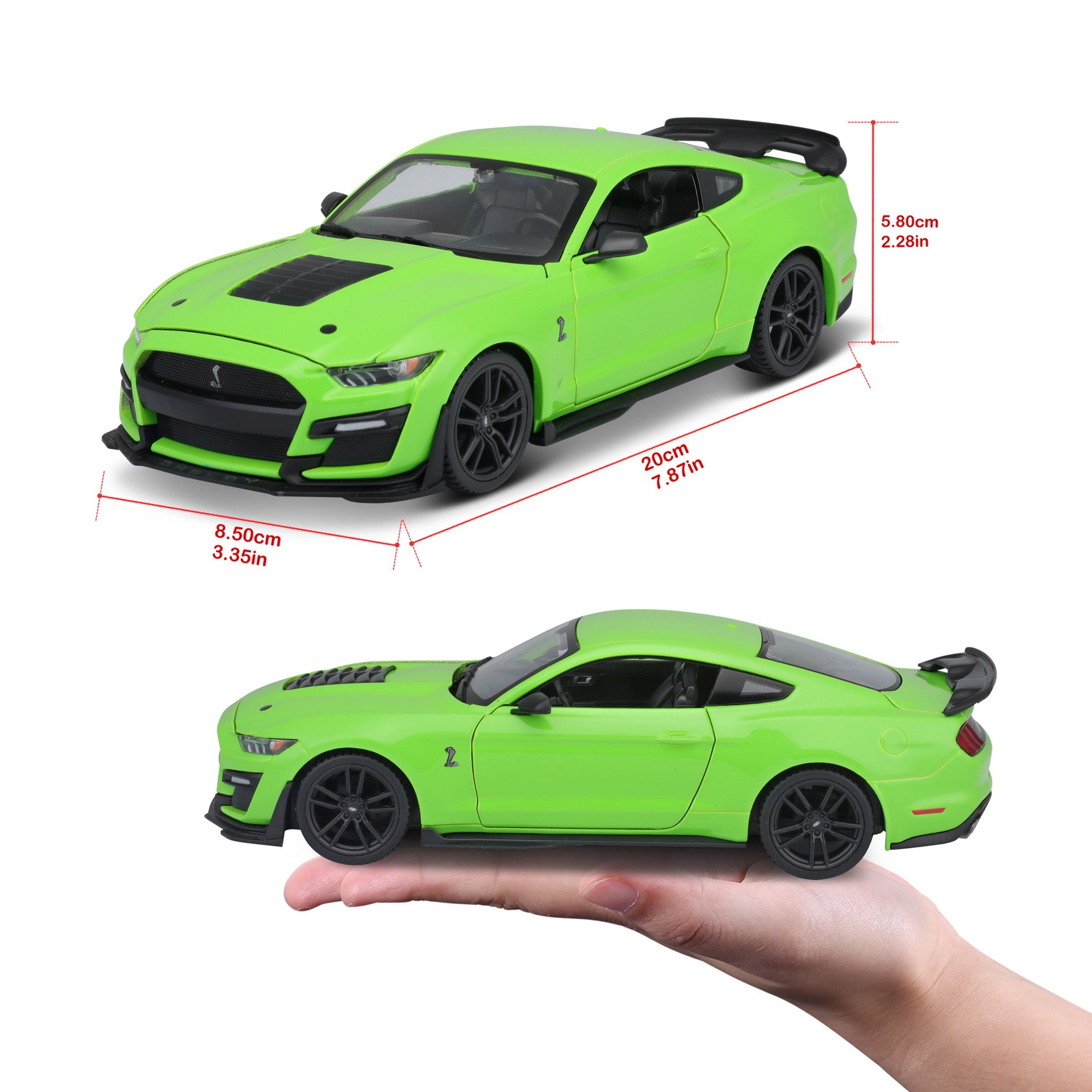 31532 GN Bburago Maisto -Ford Mustang Shelby GT500 (2020), verde -1:24