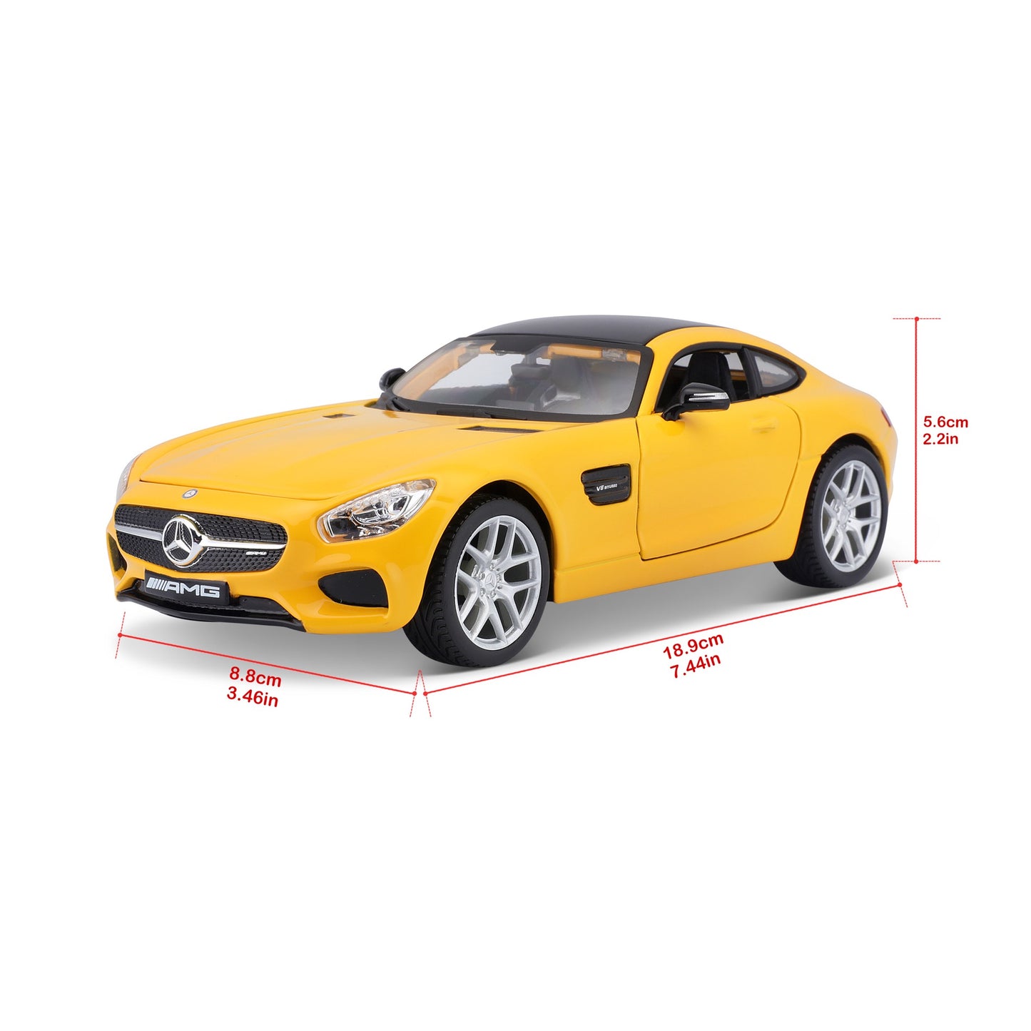 10-31134 Bburago Maisto - Mercedes-Benz AMG GT, gialla - Scala 1:24