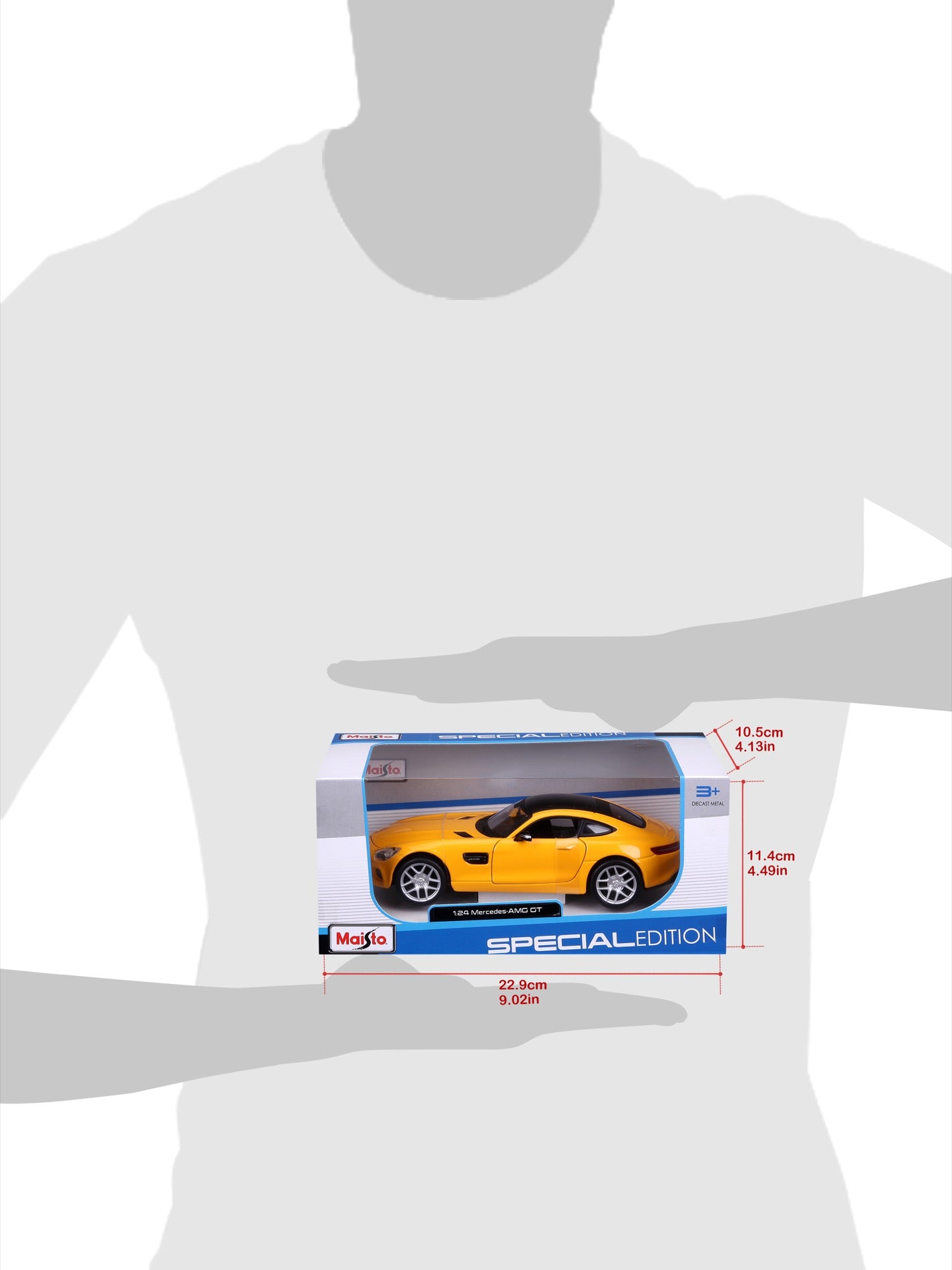 10-31134 Bburago Maisto - Mercedes-Benz AMG GT, gialla - Scala 1:24