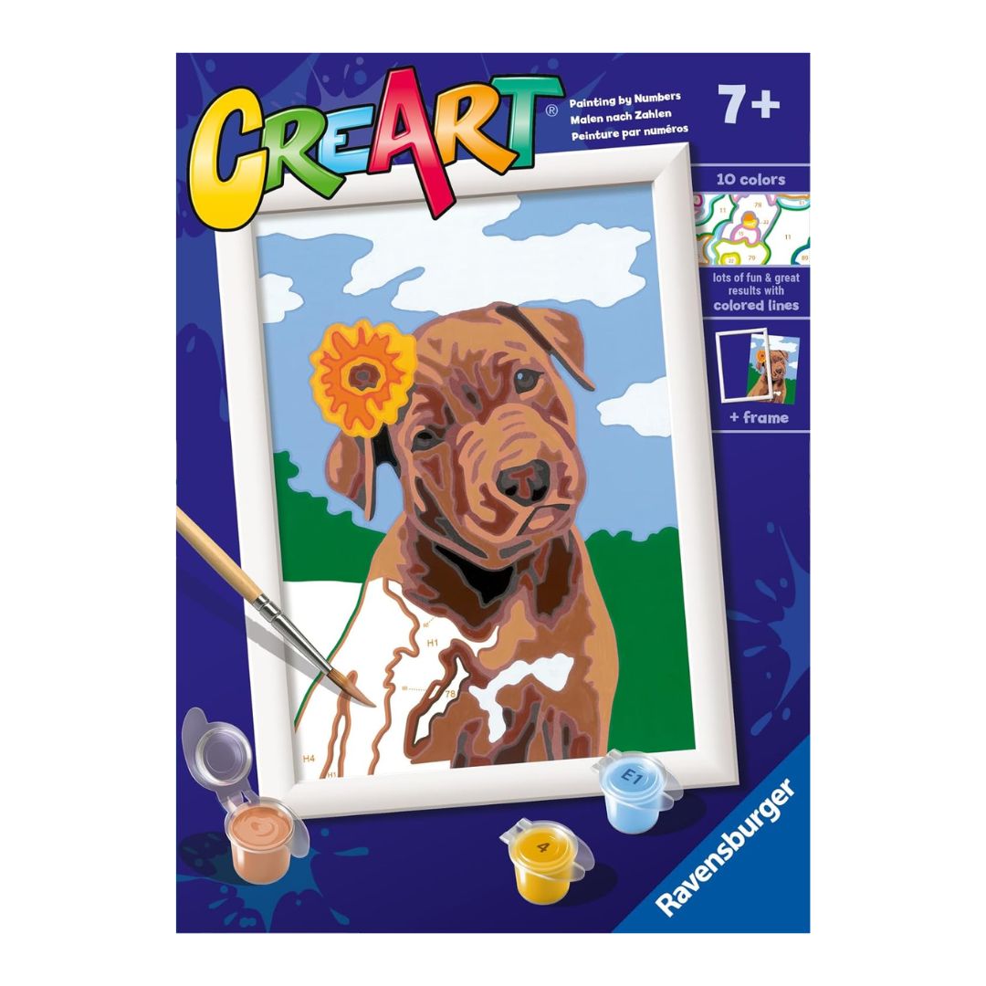 23939 Ravensburger: CreArt  - Cucciolo con fiore - Serie E Classic