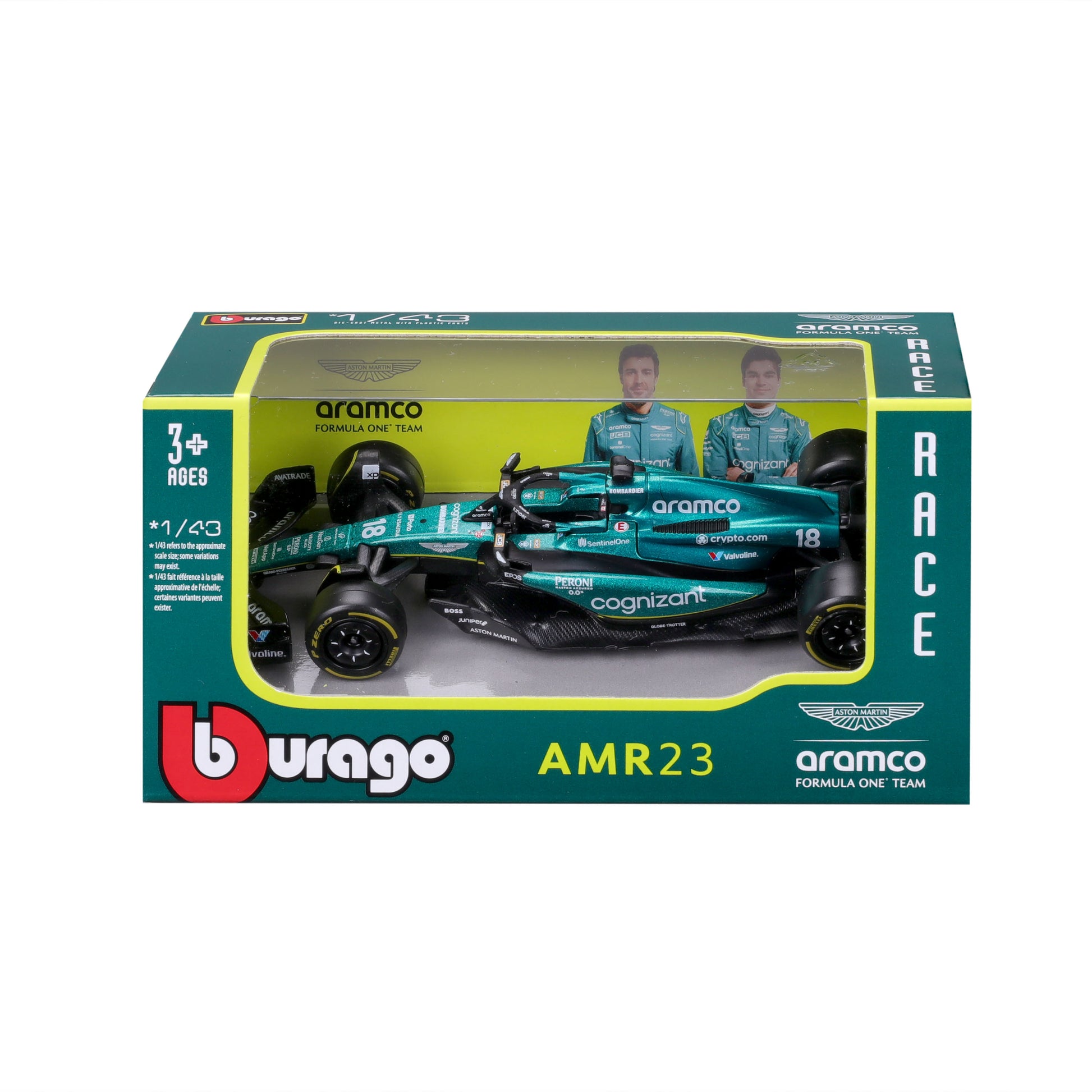 18-38190S Bburago Race F1 Aston Martin AMR23 #18  Stroll  1:43