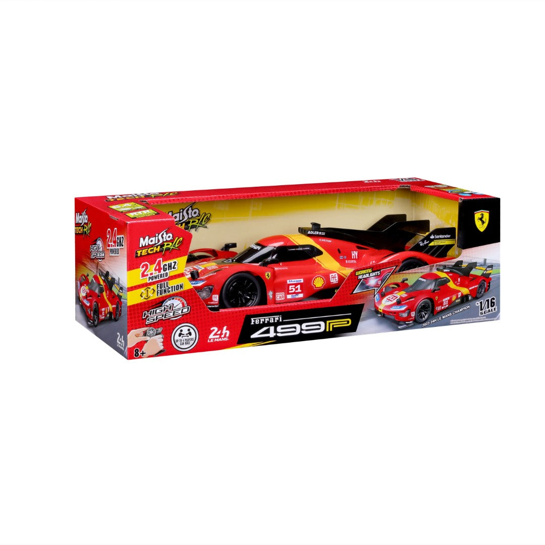 Bburago Maisto Tech Ferrari 499P LMH 2023 Le Mans Champion 1:16 radiocomando