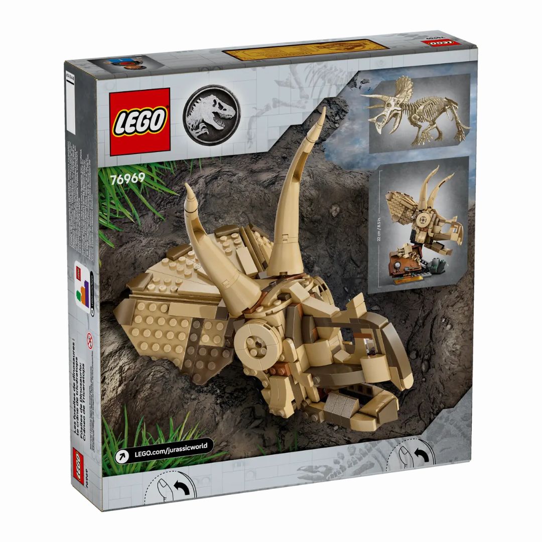 76969 LEGO Jurassic World - Fossili di dinosauro: teschio di Triceratopo