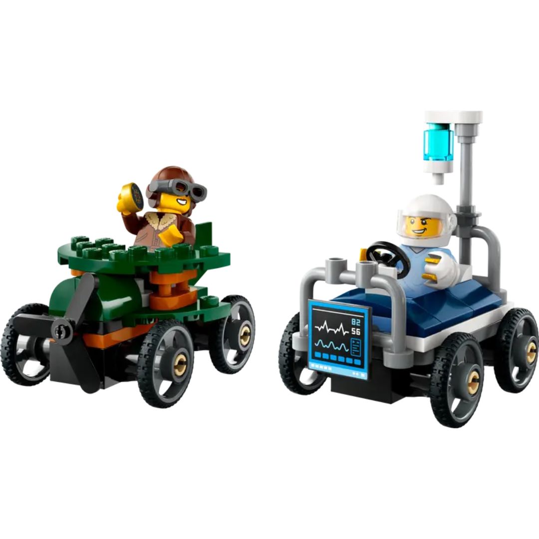 60459 LEGO City - Pack veicoli da corsa: aereo contro letto d'ospedale