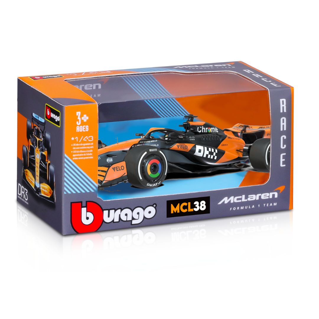 18-38214P Bburago Race - McLaren F1 MCL 38 #81 (Piastri) - Scala 1:43