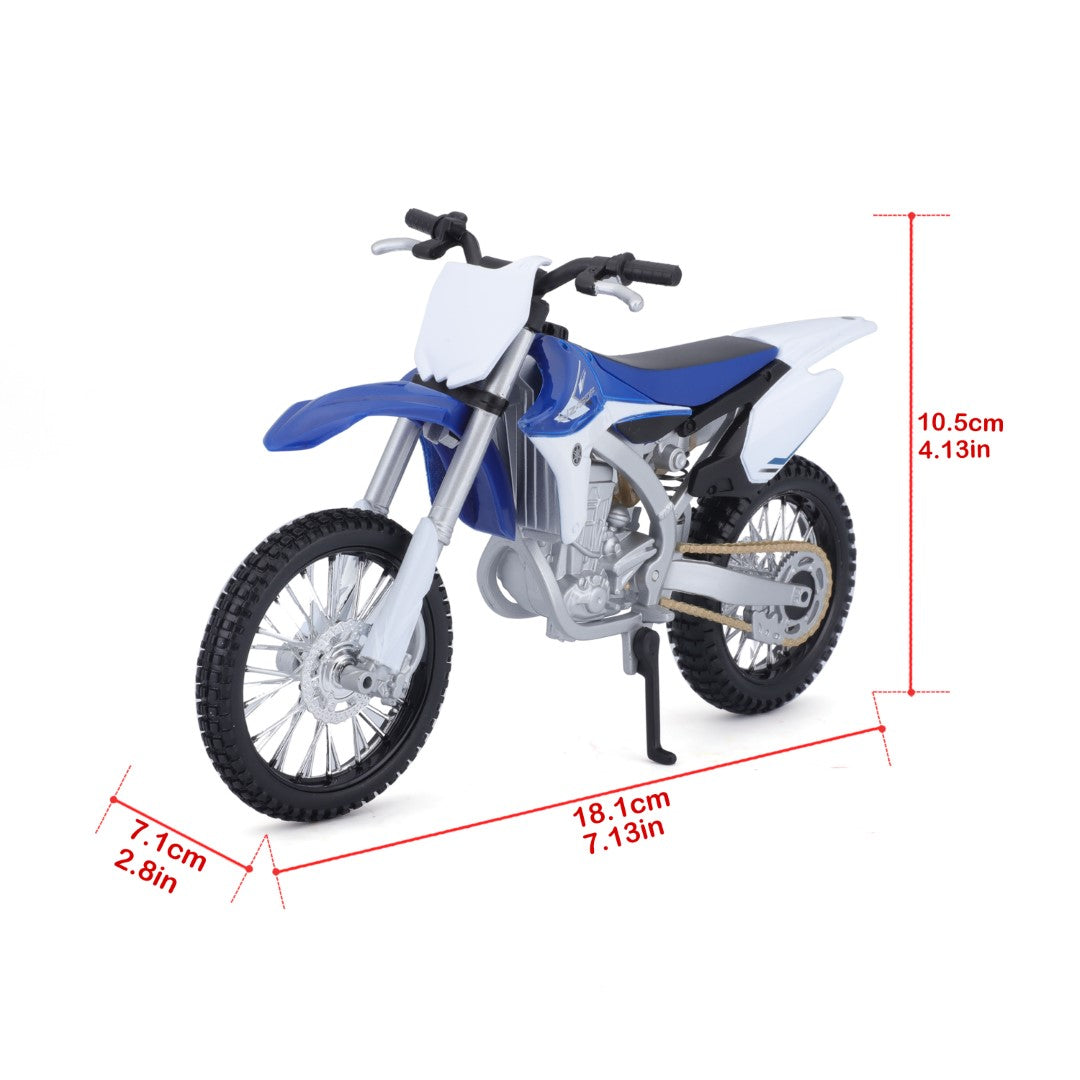 20-13021 Bburago Maisto - Yamaha YZ450F, blu e bianca - Scala 1:12