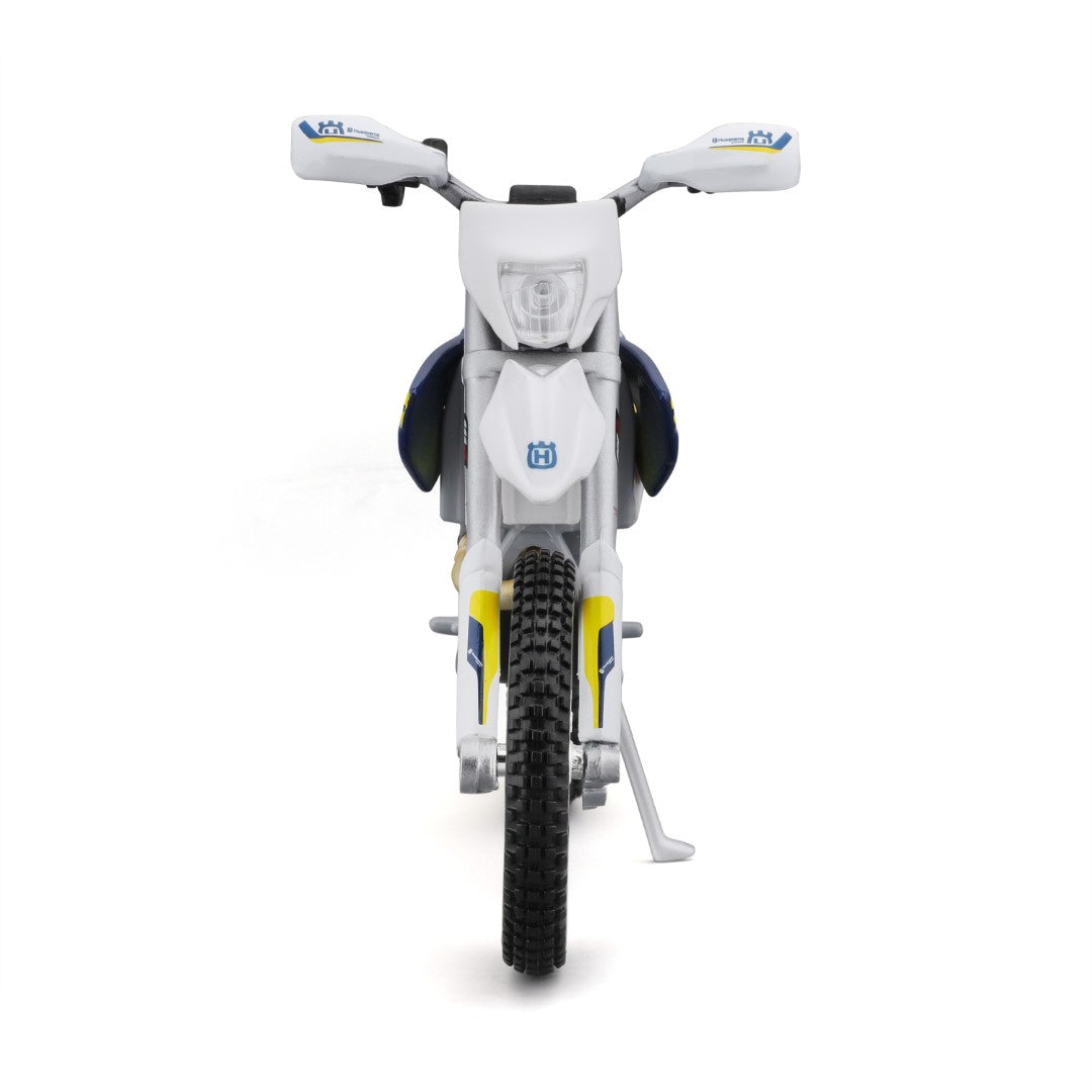 20-16921 Bburago Maisto - Husqvarna FE 501, blu e bianca - Scala 1:12