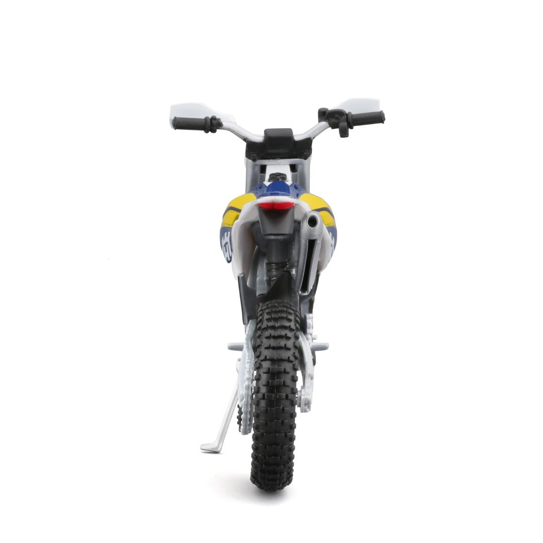 20-16921 Bburago Maisto - Husqvarna FE 501, blu e bianca - Scala 1:12