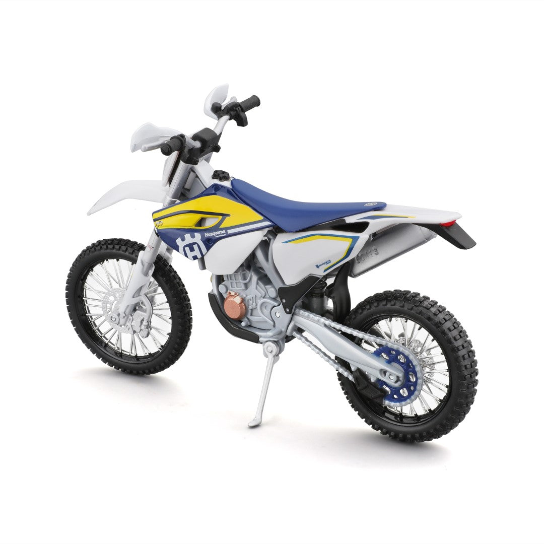20-16921 Bburago Maisto - Husqvarna FE 501, blu e bianca - Scala 1:12