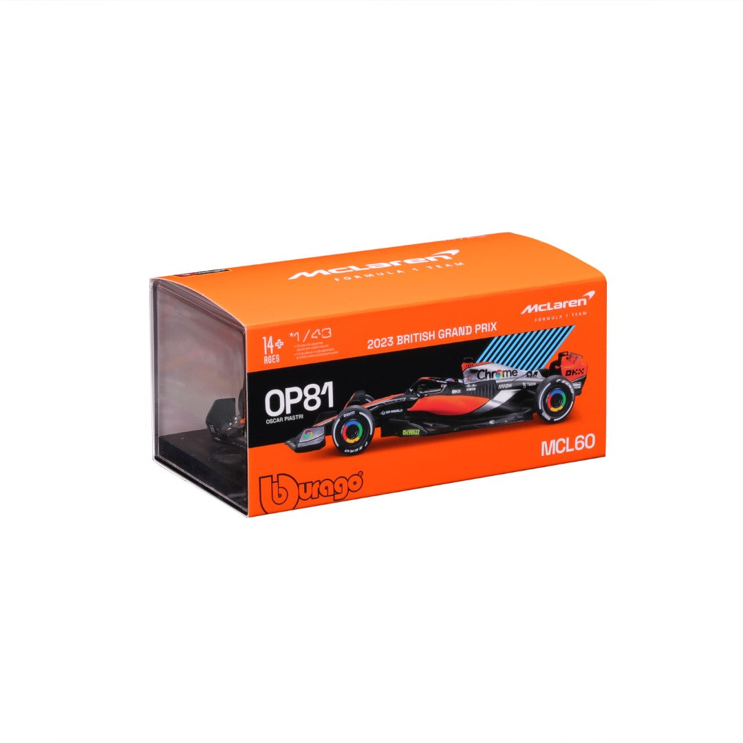 18-38088 Bburago Race - McLaren F1 Team MCL60 #81 Piastri, con casco -Scala 1:43