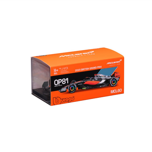 18-38088 Bburago Race - McLaren F1 Team MCL60 #81 Piastri, con casco -Scala 1:43