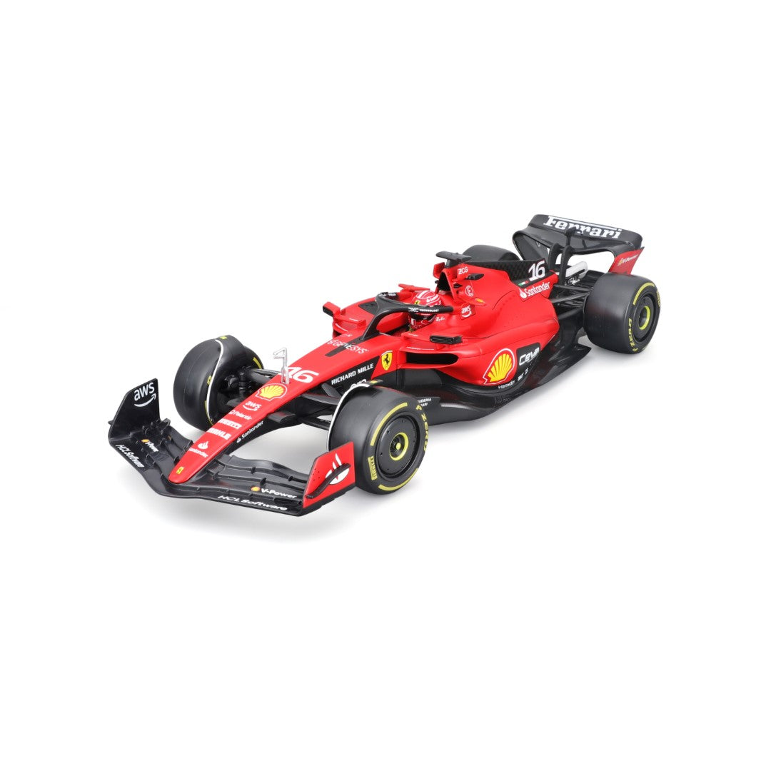 18-16812 Bburago Ferrari Racing F1 Ferrari SF-23, con casco #16 Leclerc -  1:18