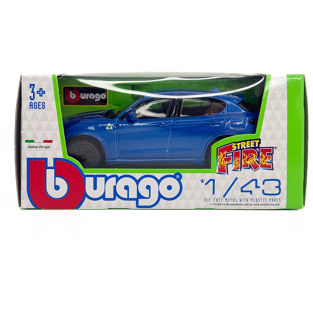 18-30389 Bburago Street Fire - Alfa Romeo Stelvio, blu - Scala 1:43