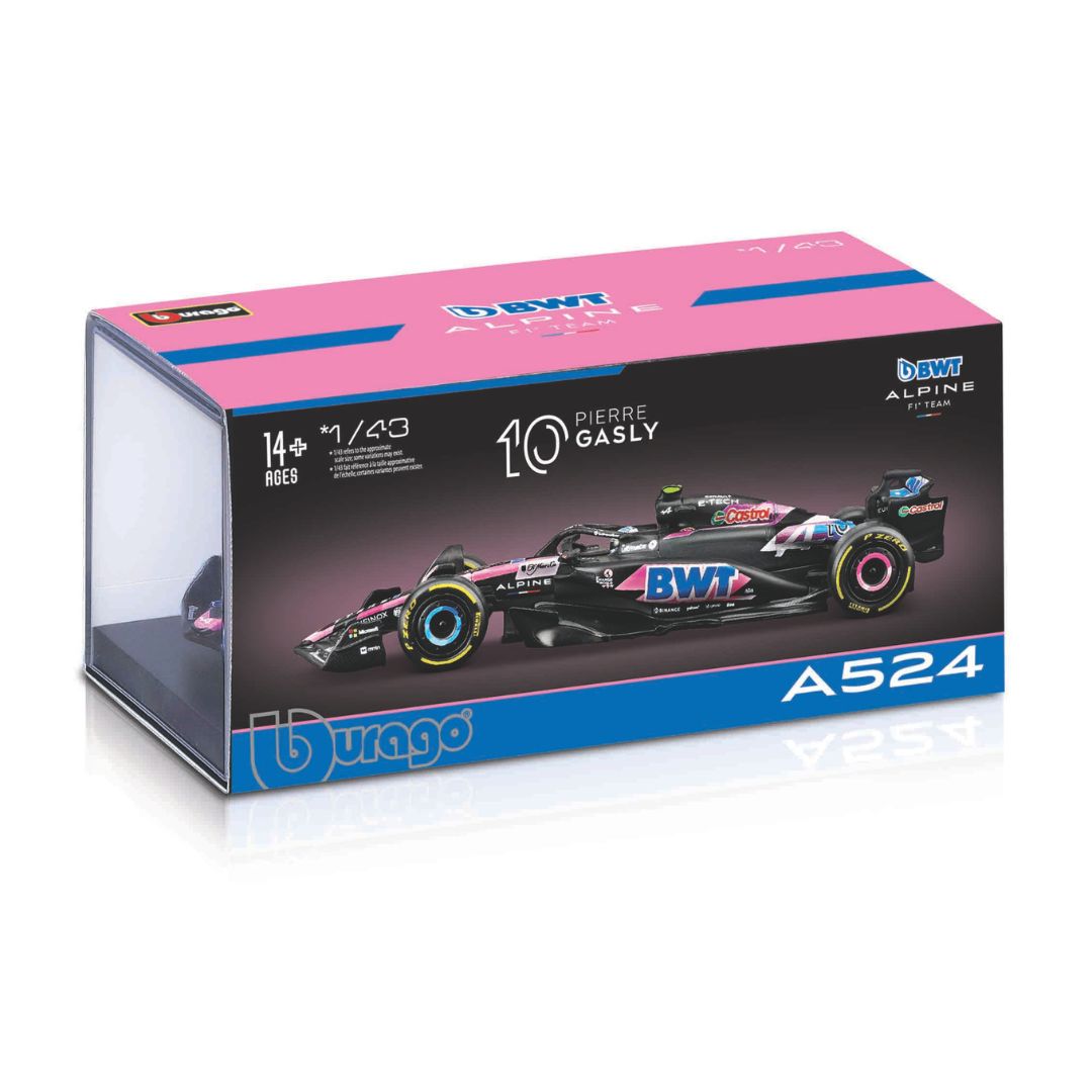 18-38220G Bburago F1 Alpine A524 #10 (Gasly), con casco - Scala 1:43
