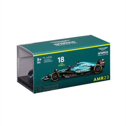 18-38091A Bburago F1  Aston Martin AMR23 #18 Strollcon casco - 1:43