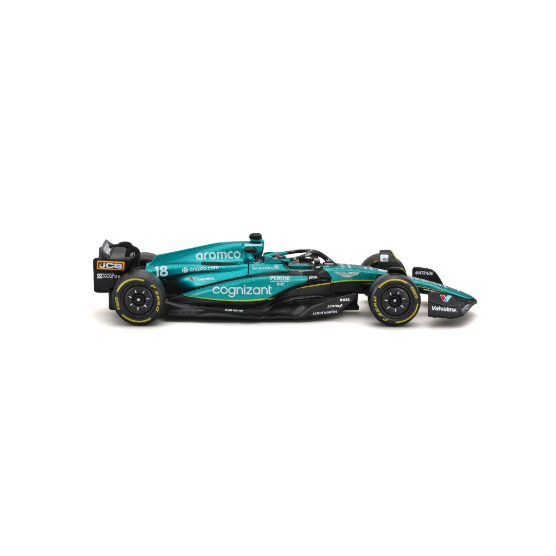 18-38091A Bburago F1  Aston Martin AMR23 #18 Strollcon casco - 1:43
