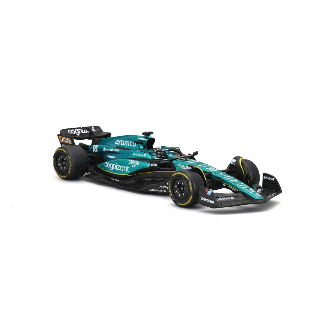 18-38091A Bburago F1  Aston Martin AMR23 #18 Strollcon casco - 1:43