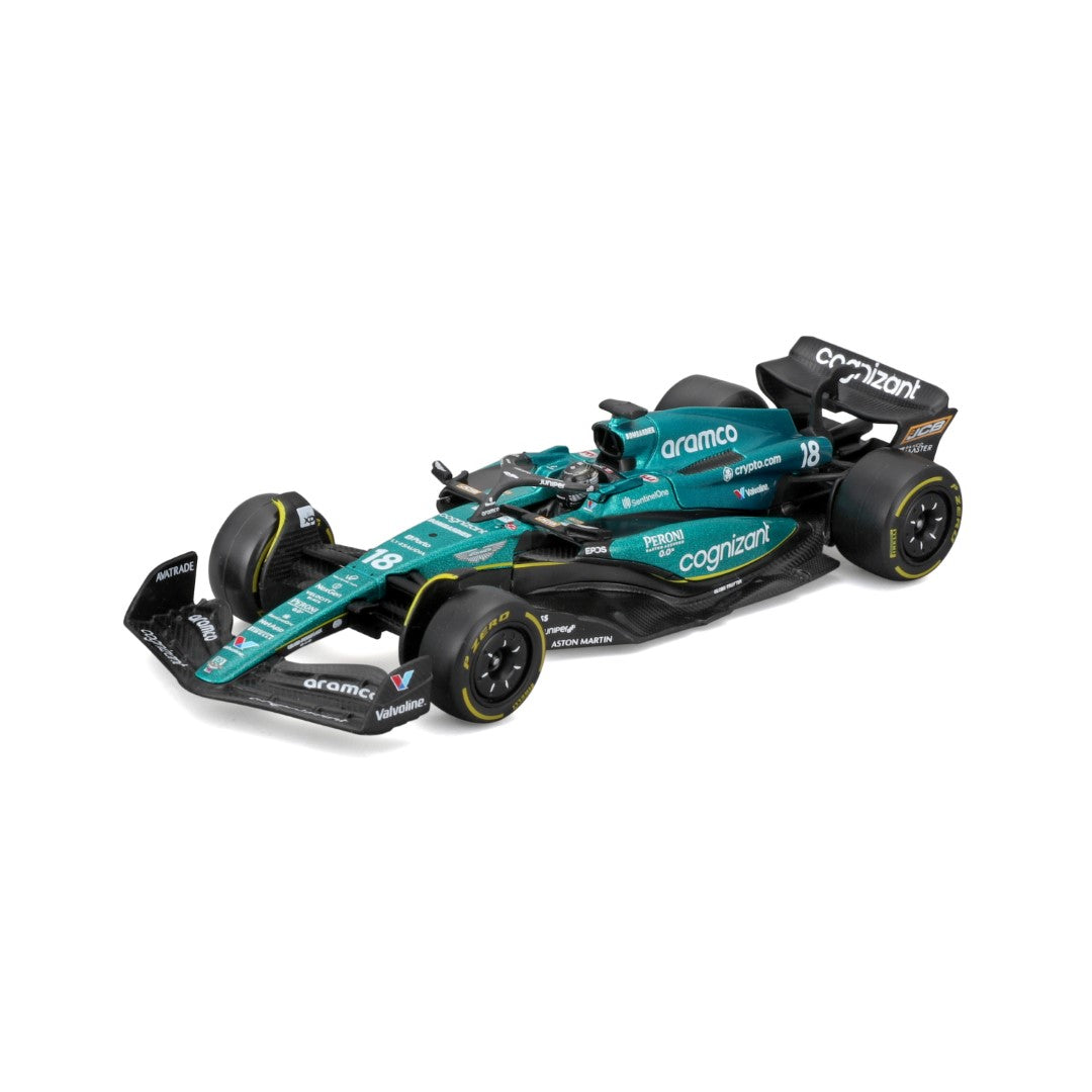 18-38091A Bburago F1  Aston Martin AMR23 #18 Strollcon casco - 1:43