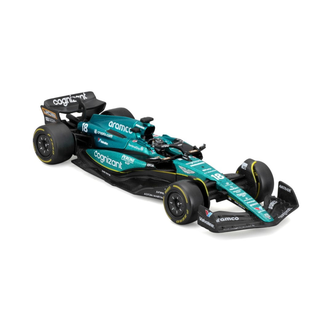 18-38091A Bburago F1  Aston Martin AMR23 #18 Strollcon casco - 1:43