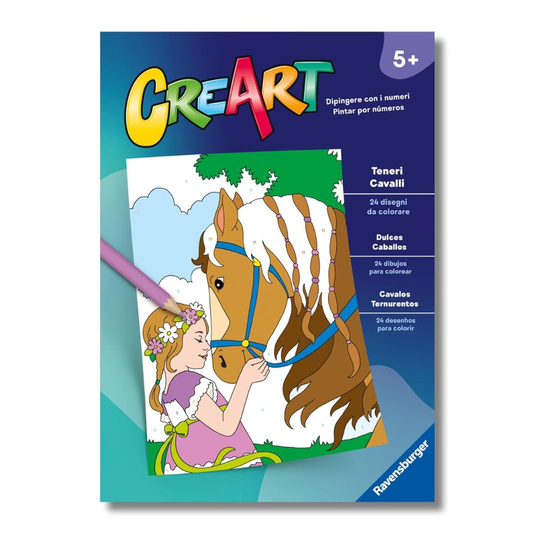 96001 Ravensburger: CreArt - Teneri cavalli - Libro da colorare