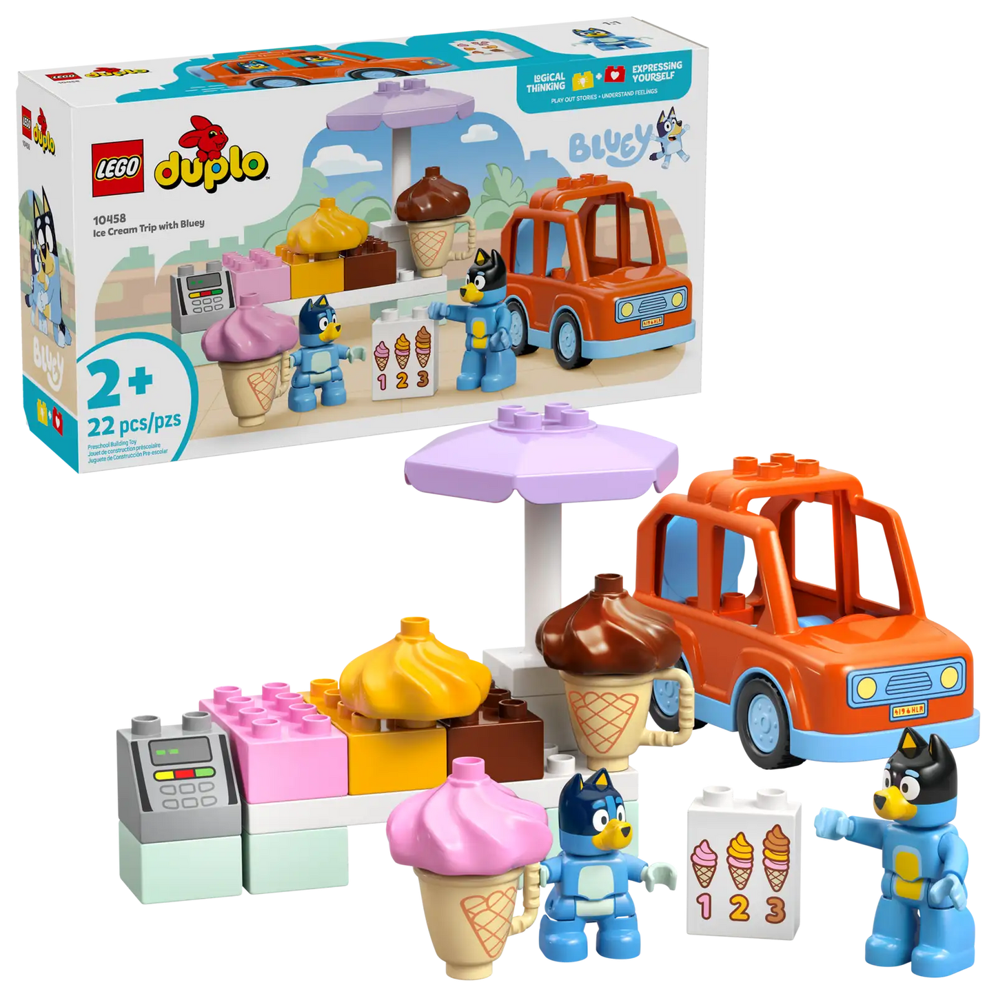 10458 Lego DUPLO Bluey Visita alla gelateria di Bluey