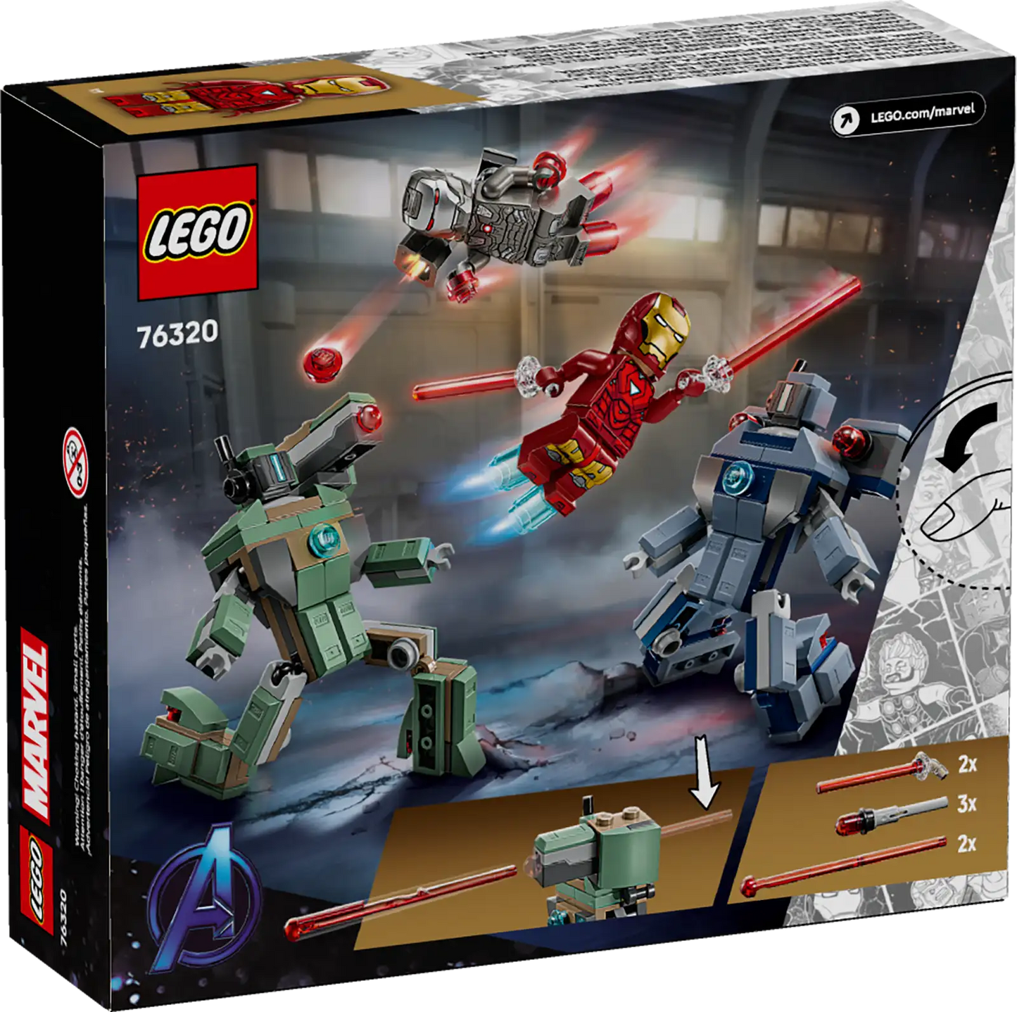 76320 Lego Super Heroes Marvel Iron Man e War Machine contro i droni di Hammer