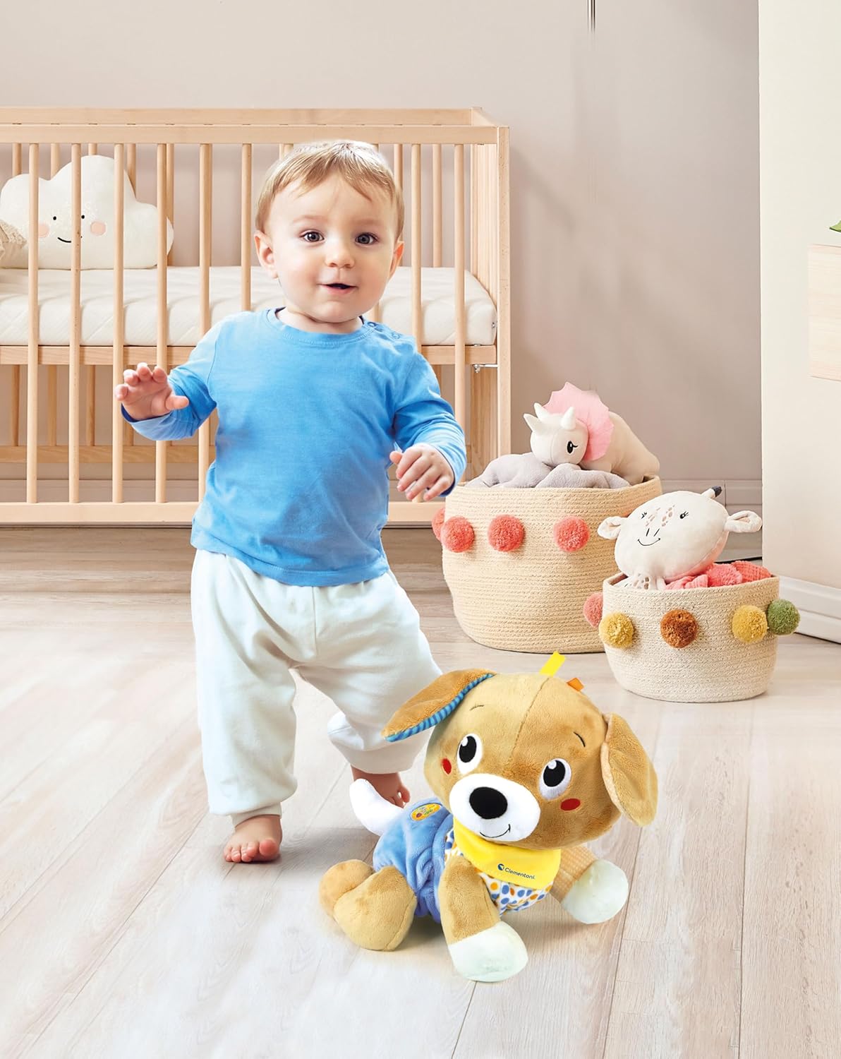 17986 Clementoni Baby Billo Bau Gattona con Me  Peluche Interattivo Educativo