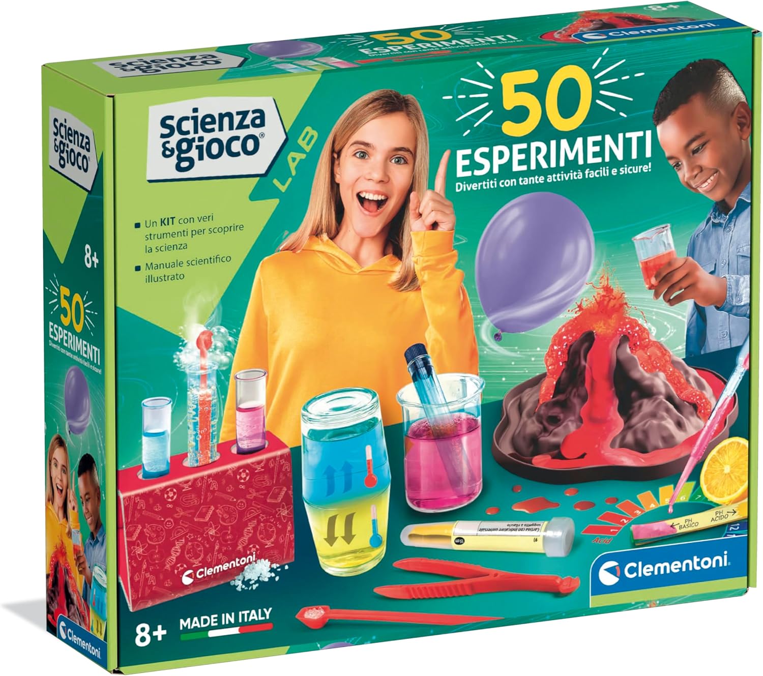19430.8 Clementoni Scienza e Gioco  50 Esperimenti, Laboratorio Scientifico