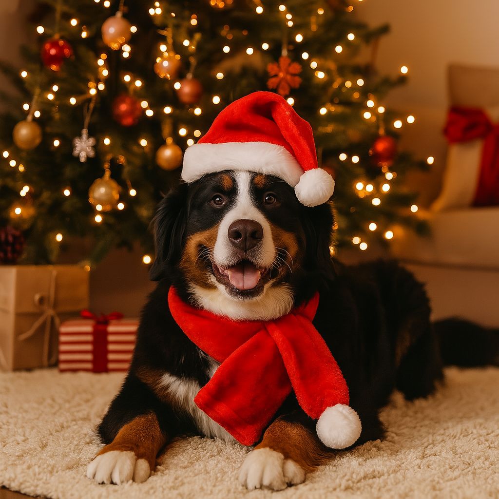 2S Cappellino e Sciarpa Babbo Natale per Cane  Costume Natalizio Taglia H24