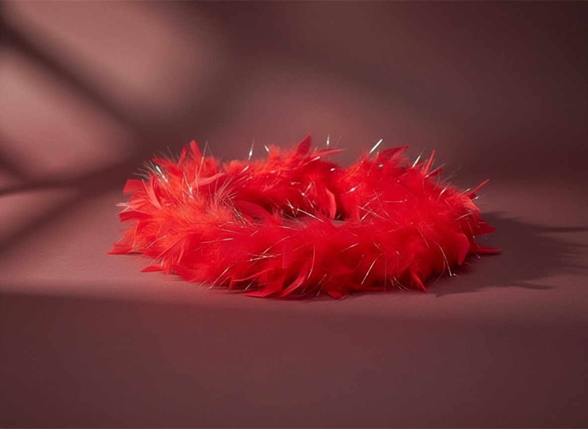 Sciarpa di Piume Rosse 40g | Boa Piumato Accessorio Costume e Festa