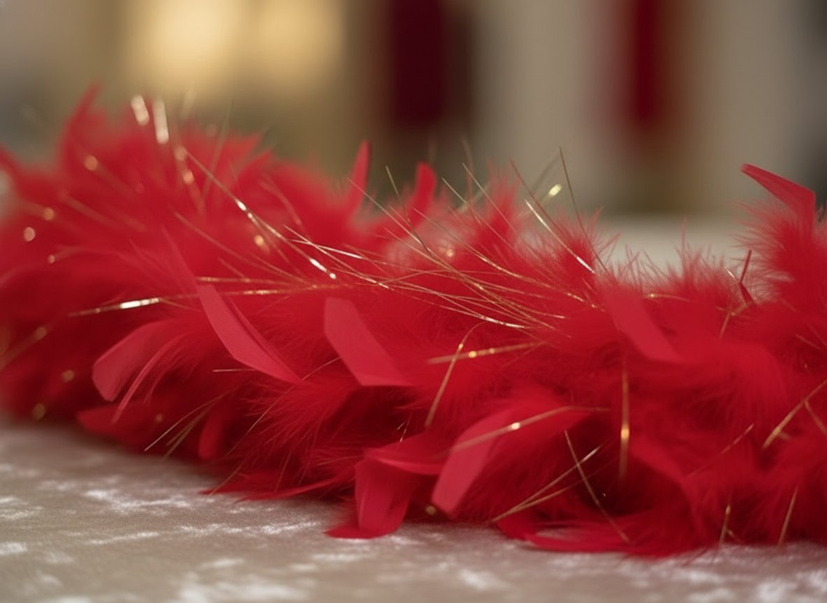 Sciarpa di Piume Rosse 40g | Boa Piumato Accessorio Costume e Festa