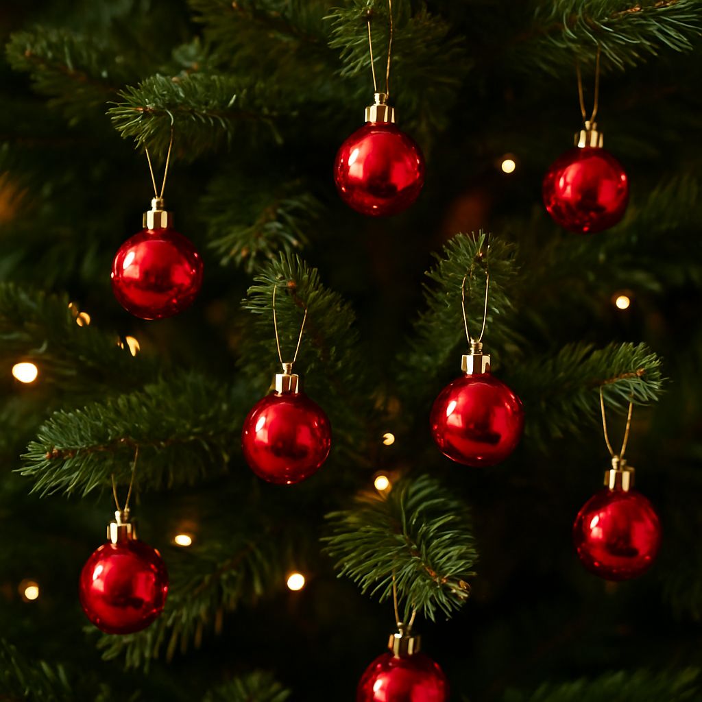 SV2524-01S03 Box 24 Palline Natale Rosse Lucide 2,5 cm  Decorazioni Albero