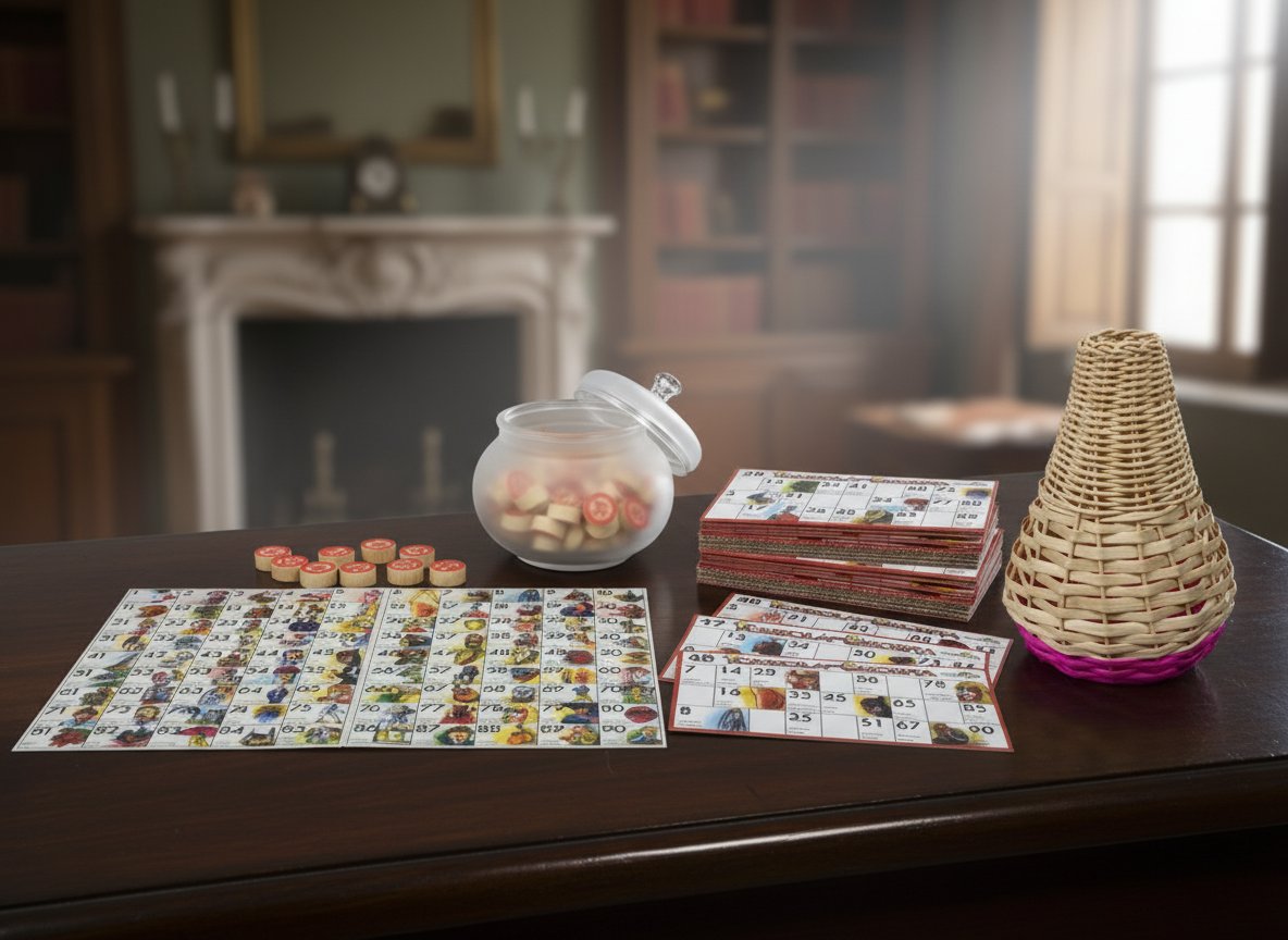 Tombola Napoletana Classica Gioco da Tavolo Tradizionale  48 Cartelle e Cestello