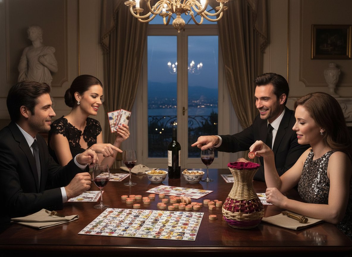Tombola Napoletana Classica Gioco da Tavolo Tradizionale  48 Cartelle e Cestello