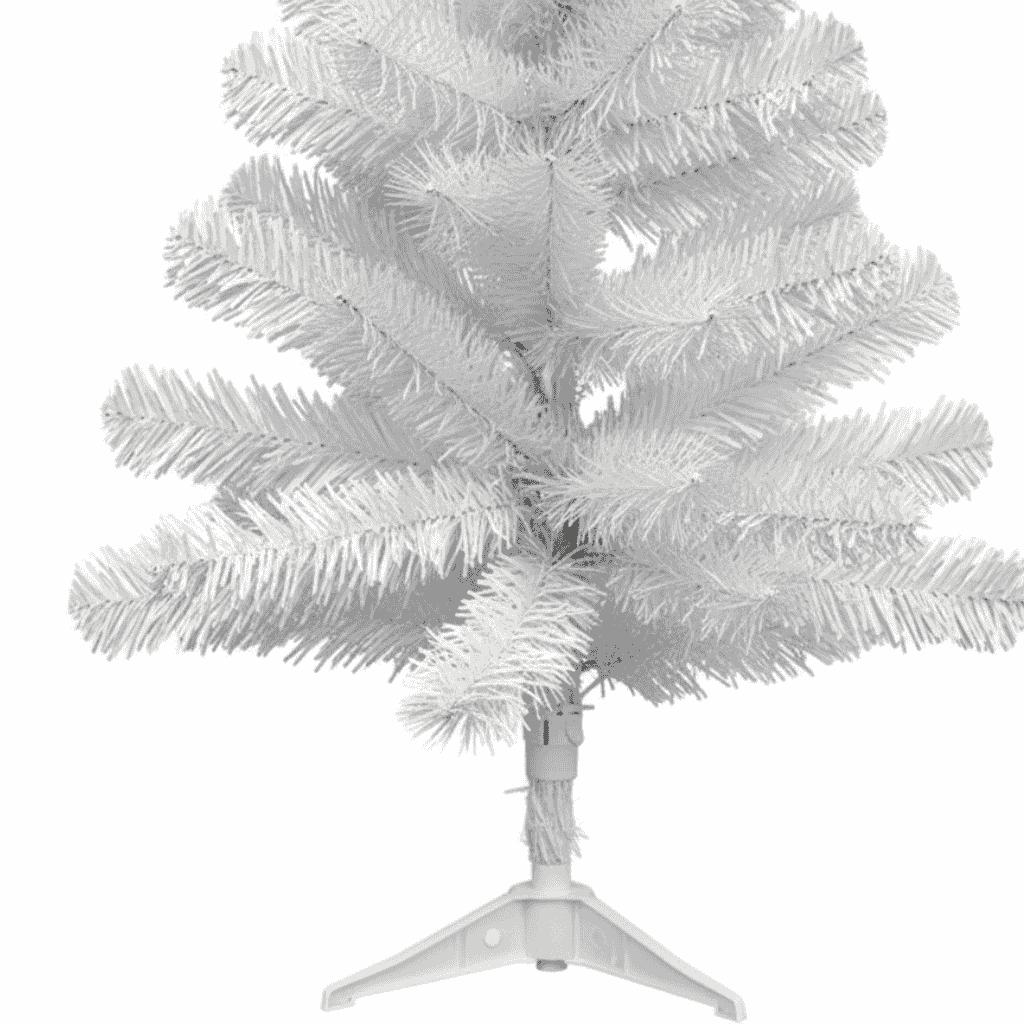 Albero di Natale Bianco 60 cm  Mini Abete Natalizio con 60 Punte, Base Inclusa