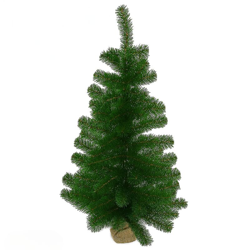 Albero di Natale 90 cm con Base in Juta  90 Punte Folto e Compatto N3090A2