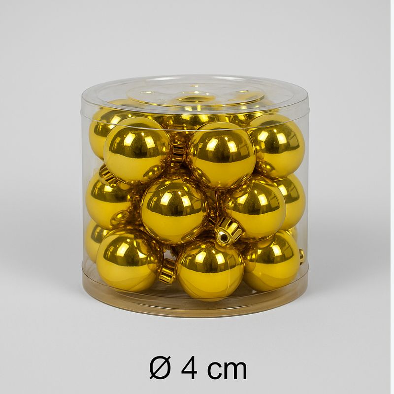 Set 21 Palle di Natale Oro Ø4 cm  Decorazioni in Box PVC  3A21E03/DG
