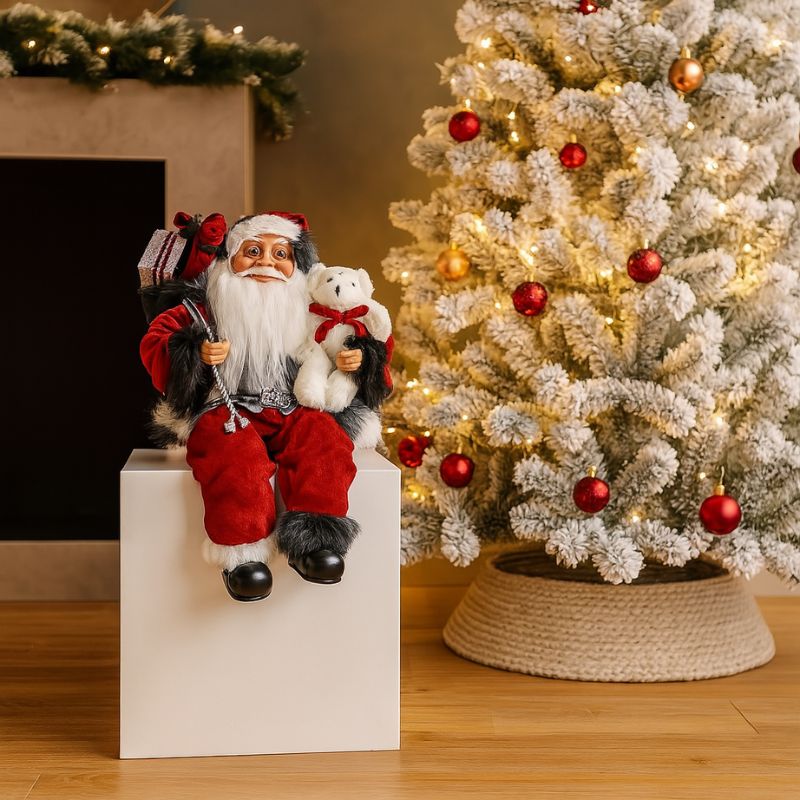 Babbo Natale Seduto 45 cm Rosso  Decorazione Natalizia Classica YS19103