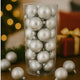 Set 24 Palle di Natale Silver Ø6 cm 4 Finiture  Box PVC 3A24E05G498/S