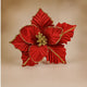 Stelo Fiore Decorativo 20 cm con Glitter Rosso  Addobbo Natalizio BMA-50/RED